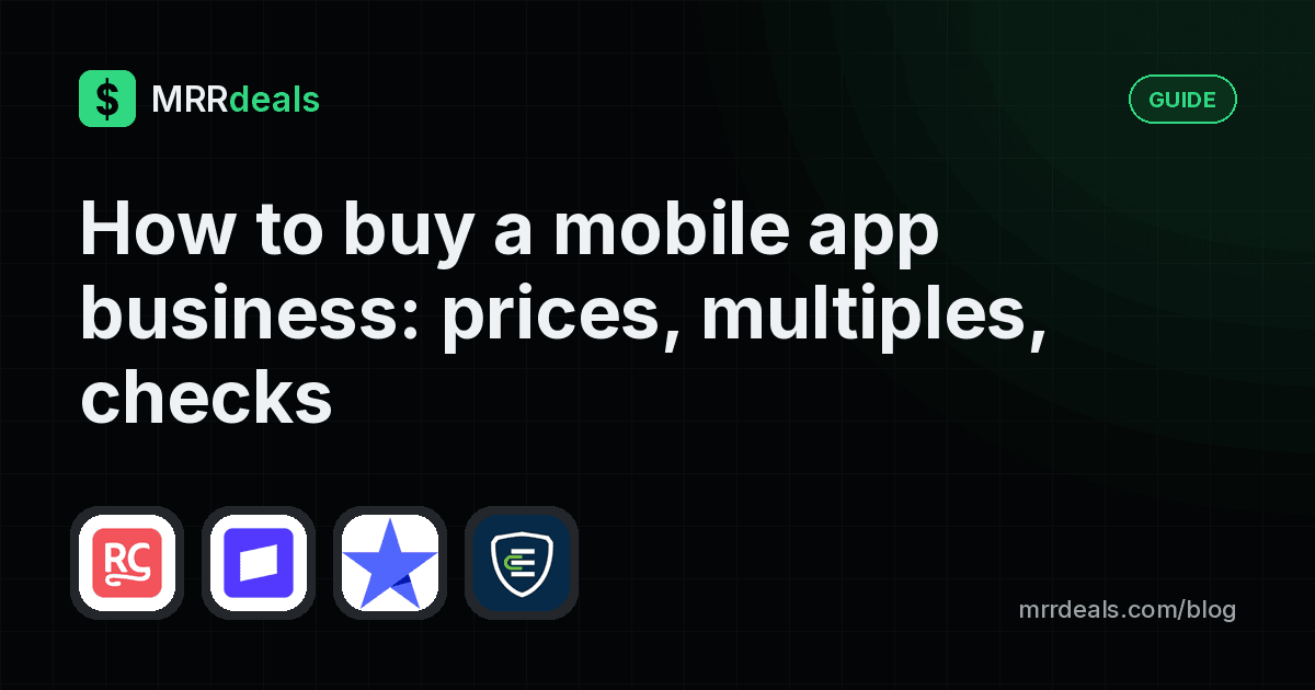 Guide to buying a mobile app business with RevenueCat, Stripe and App Store data