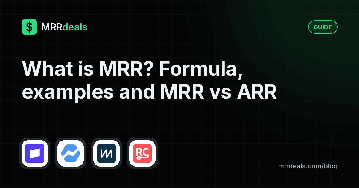 What is MRR guide cover with Stripe, Baremetrics and ChartMogul logos